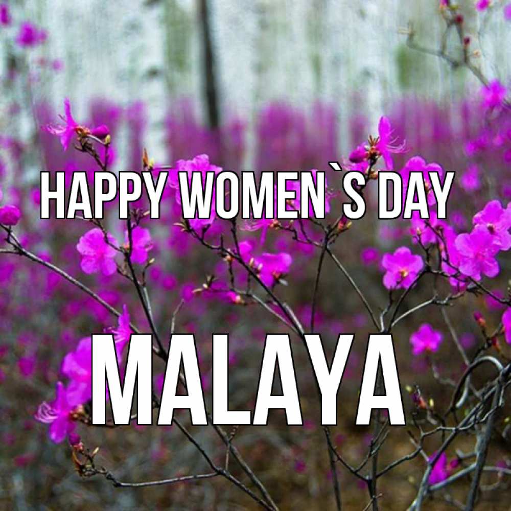 Greetings card с именем, Malaya happy women`s day дикие цветы Greetings with text for free download 